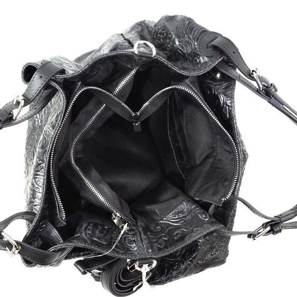 ISADORA 🇮🇹 WOMEN'S BLACK SOFT GENUINE LEATHER HANDBAG - Picture 5 of 5